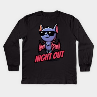 Night Out Disco Nightlife Bat Kids Long Sleeve T-Shirt